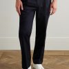 Edward Pleated Straight-Leg Organic Cotton-Poplin Suit Trousers - FR