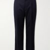 Edward Pleated Straight-Leg Organic Cotton-Poplin Suit Trousers