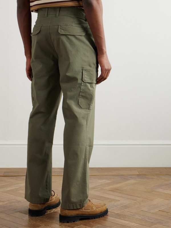 Edward Straight-Leg Organic Cotton-Blend Ripstop Cargo Trousers - BK Edward Straight-Leg Organic Cotton-Blend Ripstop Cargo Trousers - BK