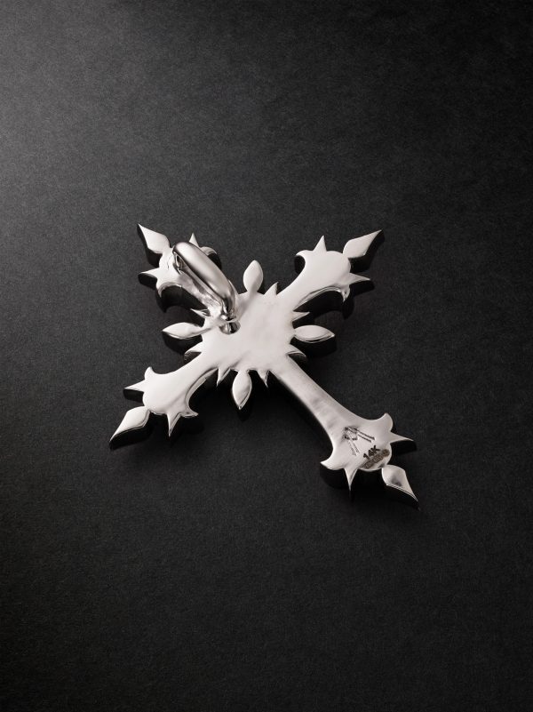 Heir Cross 14-Karat White Gold, Diamond and Onyx Pendant - BK
