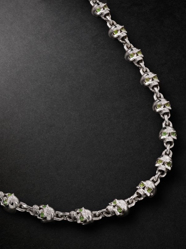 Dead Head 14-Karat White Gold Diamond Chain Necklace Dead Head 14-Karat White Gold Diamond Chain Necklace