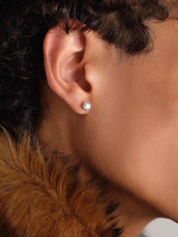 14-Karat White Gold Diamond Single Earring - FR 14-Karat White Gold Diamond Single Earring - FR