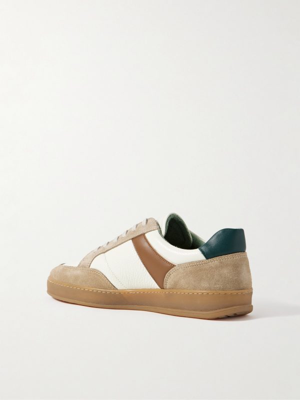 Colour-Block Suede and Leather Sneakers - BK Colour-Block Suede and Leather Sneakers - BK