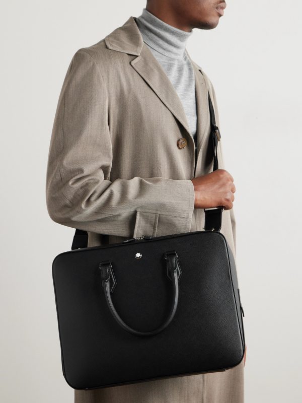 Textured-Leather Briefcase - OU Textured-Leather Briefcase - OU