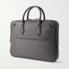 Textured-Leather Briefcase - BK