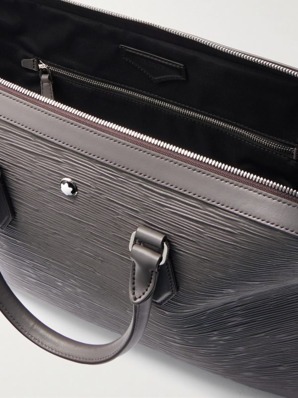 Textured-Leather Briefcase - E1