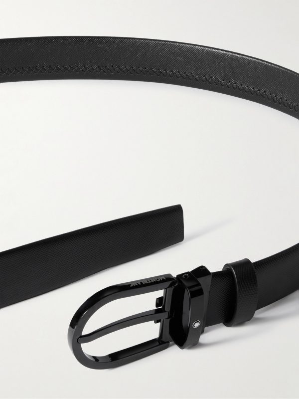 3.5cm Cross-Grain Leather Belt - E1