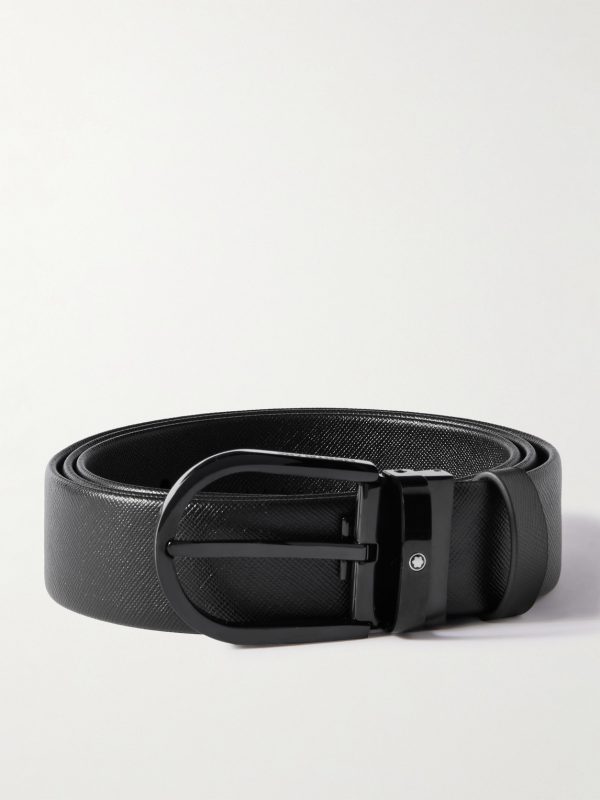 3.5cm Cross-Grain Leather Belt