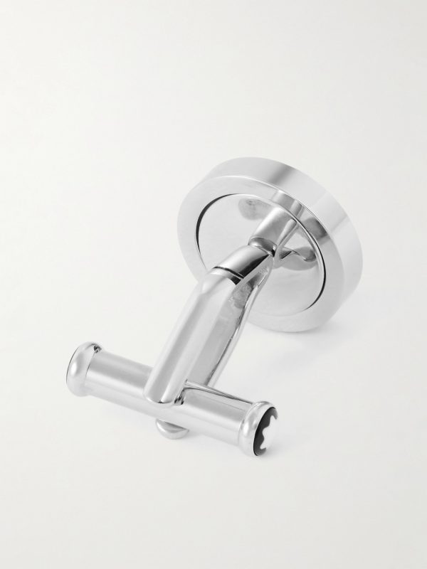 Stainless Steel Onyx Cufflinks - BK Stainless Steel Onyx Cufflinks - BK