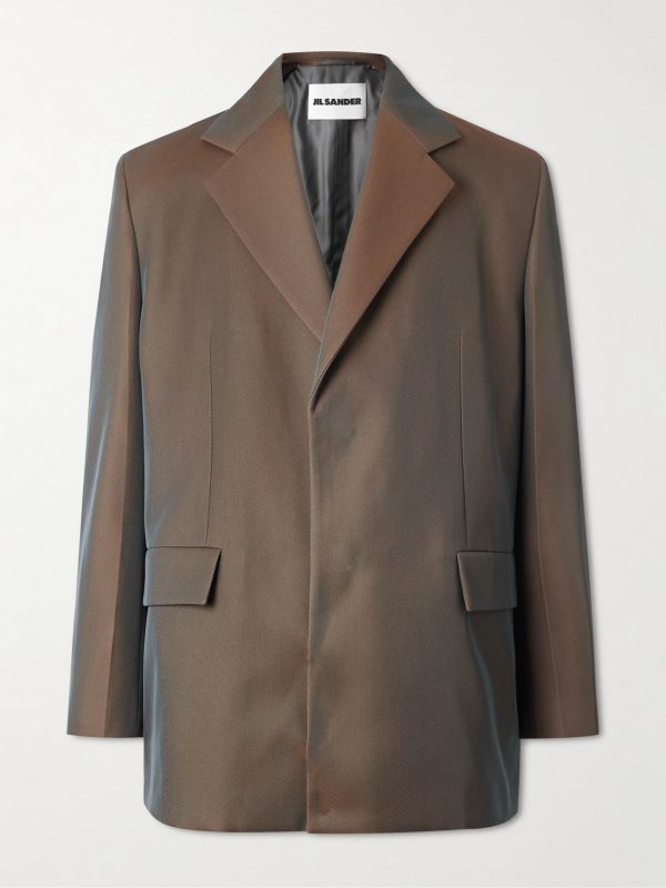 Virgin Wool-Blend Drill Blazer