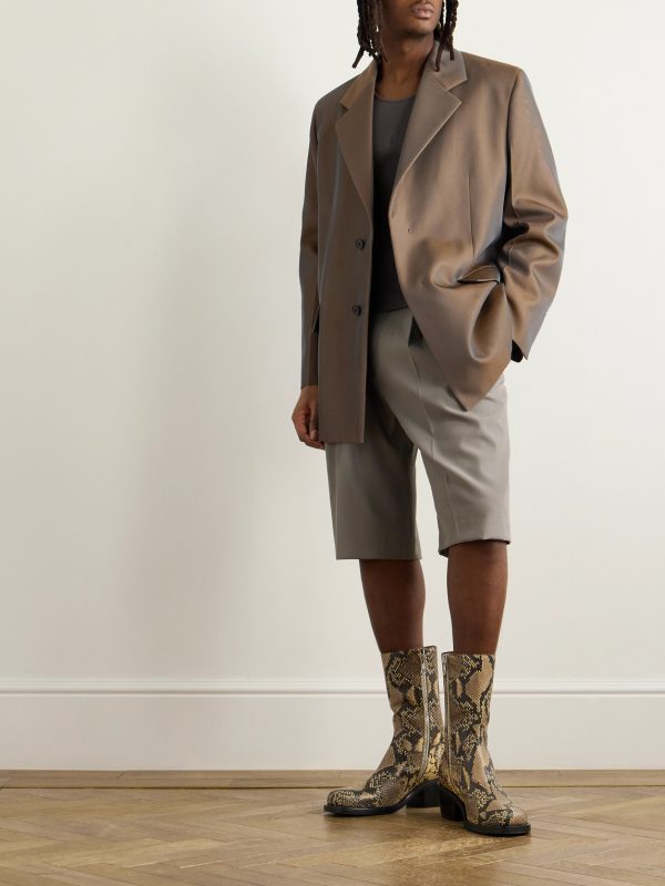 Virgin Wool-Blend Drill Blazer - OU