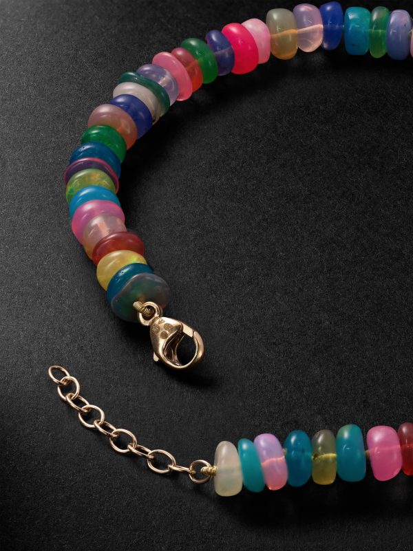 Jumbo Gold Opal Beaded Bracelet - BK Jumbo Gold Opal Beaded Bracelet - BK