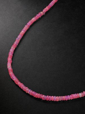 Mini Gold Opal Beaded Necklace