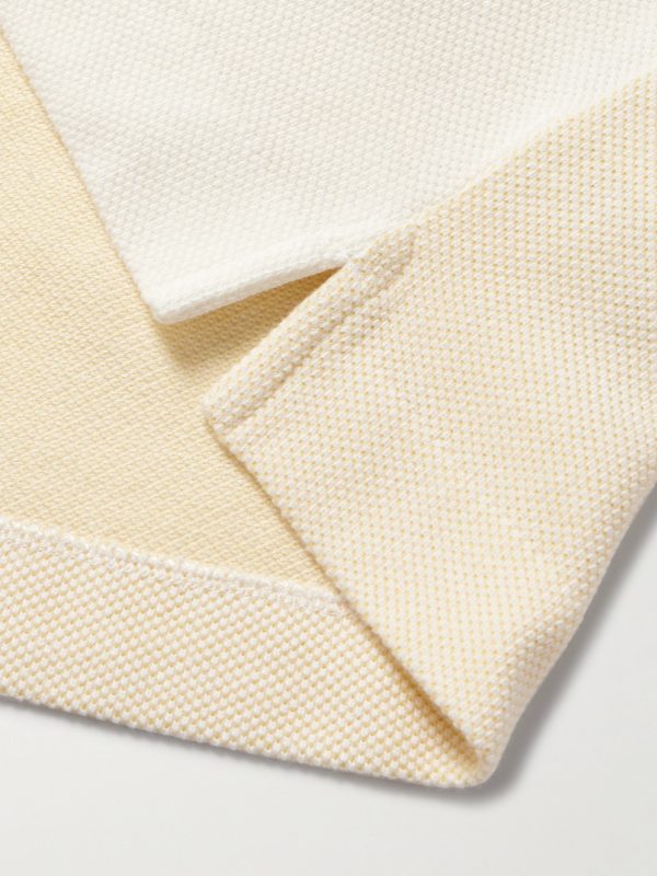 Camp-Collar Two-Tone Organic Cotton-Piqué Shirt - E1