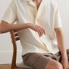Camp-Collar Two-Tone Organic Cotton-Piqué Shirt - FR