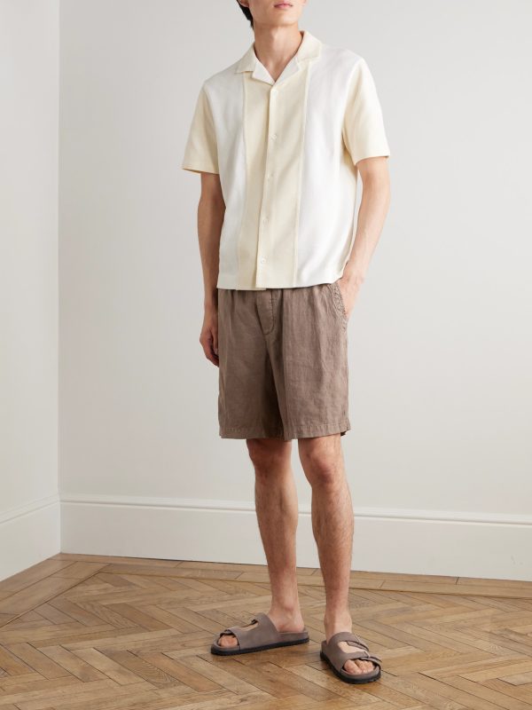 Camp-Collar Two-Tone Organic Cotton-Piqué Shirt - OU