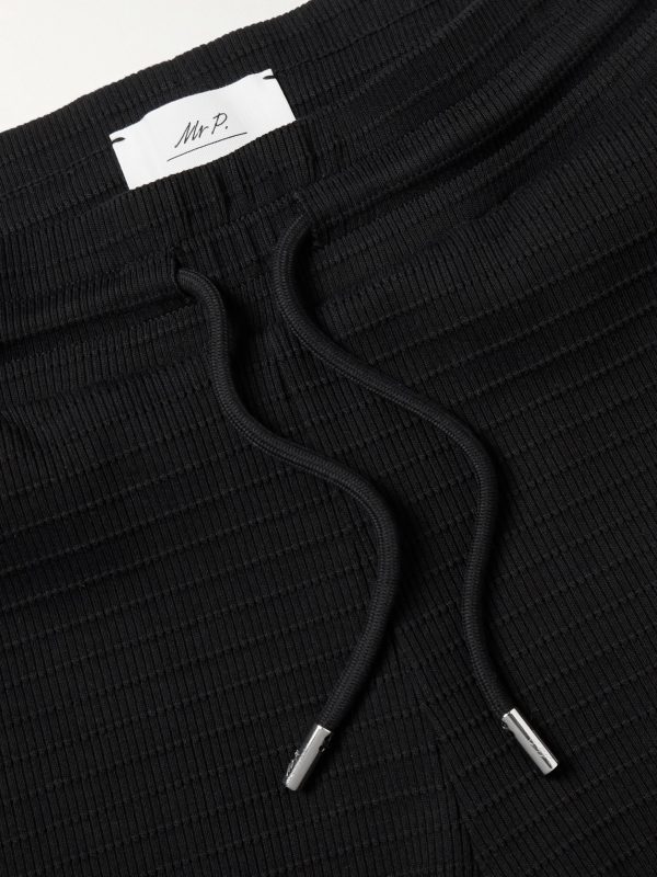 Straight-Leg Ribbed Organic Cotton-Jersey Drawstring Shorts - CU Straight-Leg Ribbed Organic Cotton-Jersey Drawstring Shorts - CU