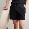 Straight-Leg Ribbed Organic Cotton-Jersey Drawstring Shorts - FR Straight-Leg Ribbed Organic Cotton-Jersey Drawstring Shorts - FR