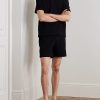 Straight-Leg Ribbed Organic Cotton-Jersey Drawstring Shorts - OU Straight-Leg Ribbed Organic Cotton-Jersey Drawstring Shorts - OU