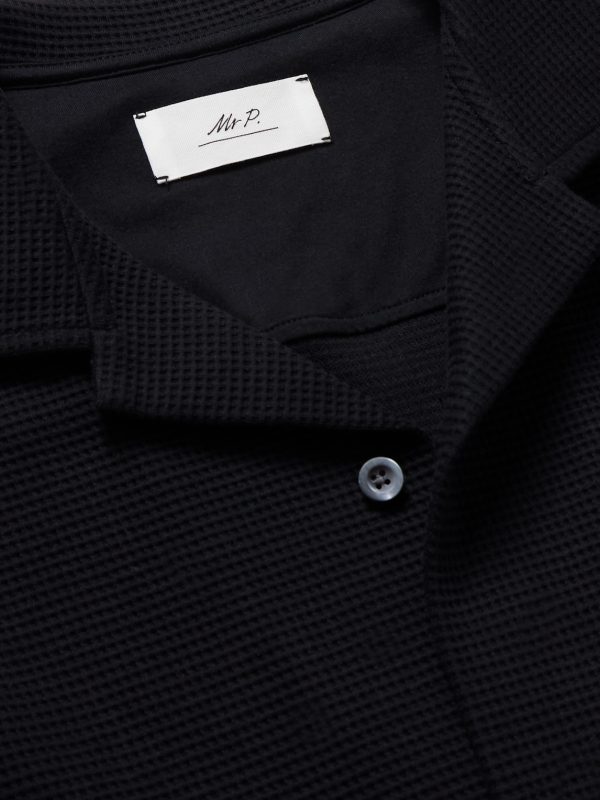 Camp-Collar Waffle-Knit Organic Cotton Shirt - CU Camp-Collar Waffle-Knit Organic Cotton Shirt - CU
