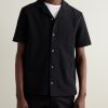 Camp-Collar Waffle-Knit Organic Cotton Shirt - FR Camp-Collar Waffle-Knit Organic Cotton Shirt - FR