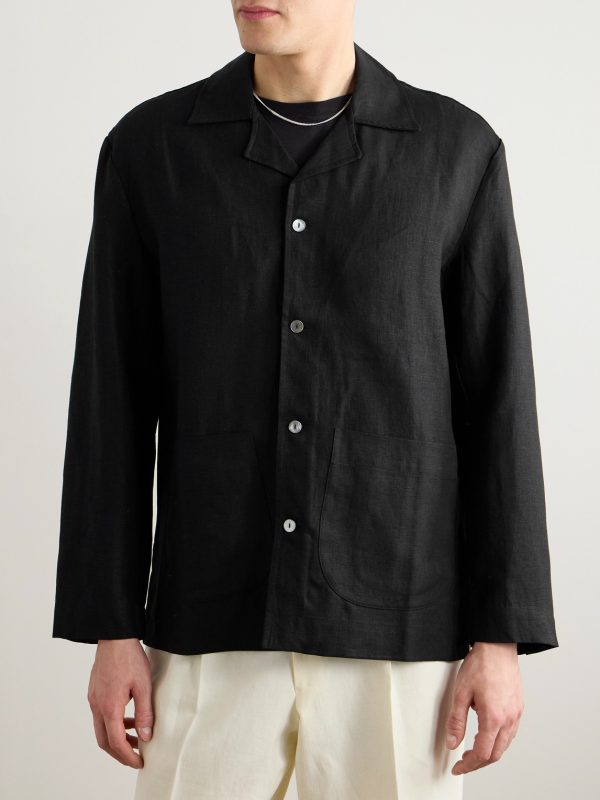 Camp-Collar Linen-Canvas Overshirt - FR Camp-Collar Linen-Canvas Overshirt - FR