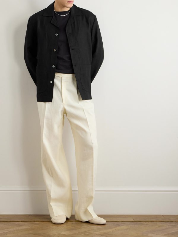 Camp-Collar Linen-Canvas Overshirt - OU Camp-Collar Linen-Canvas Overshirt - OU