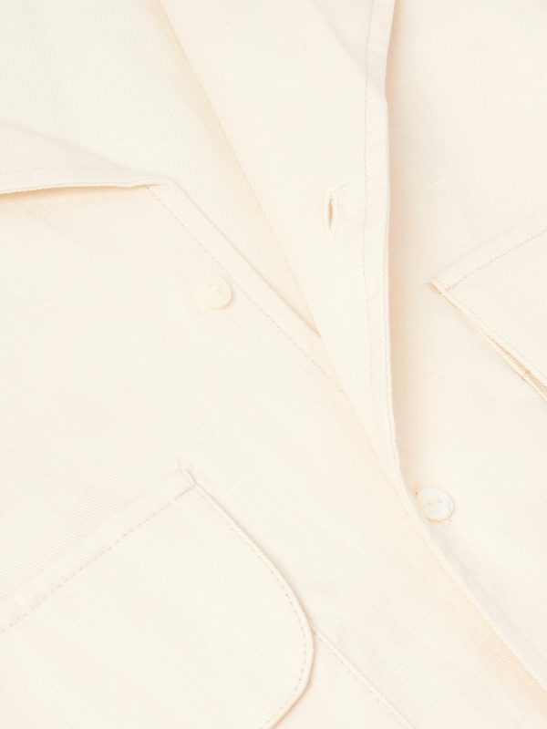 Camp-Collar Cotton and Linen-Blend Shirt - CU