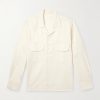 Camp-Collar Cotton and Linen-Blend Shirt