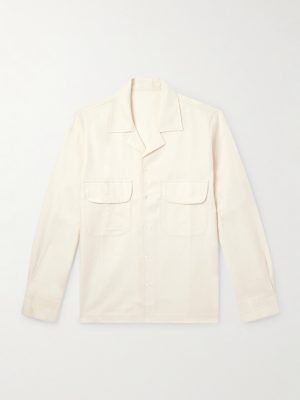 Camp-Collar Cotton and Linen-Blend Shirt Camp-Collar Cotton and Linen-Blend Shirt