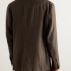 Unstructured Washed-Linen Blazer - BK Unstructured Washed-Linen Blazer - BK