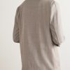 Unstructured Double-Breasted Wool Suit Jacket - BK