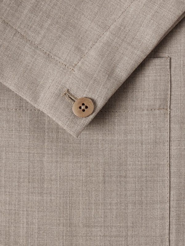 Unstructured Double-Breasted Wool Suit Jacket - CU