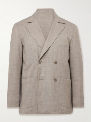 Unstructured Double-Breasted Wool Suit Jacket Unstructured Double-Breasted Wool Suit Jacket