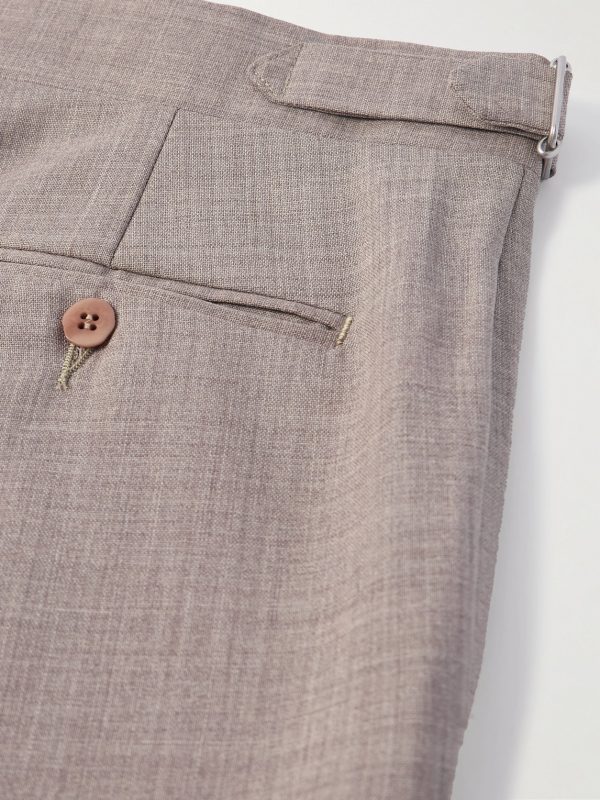 Wide-Leg Pleated Wool Suit Trousers - CU