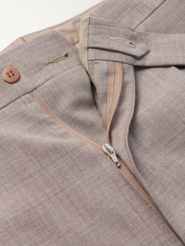 Wide-Leg Pleated Wool Suit Trousers - E1