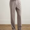 Wide-Leg Pleated Wool Suit Trousers - FR