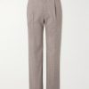 Wide-Leg Pleated Wool Suit Trousers