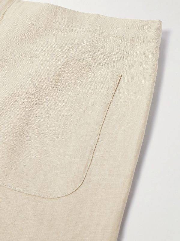 Straight-Leg Linen Drawstring Shorts - CU Straight-Leg Linen Drawstring Shorts - CU
