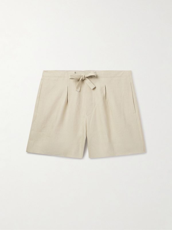 Straight-Leg Linen Drawstring Shorts Straight-Leg Linen Drawstring Shorts