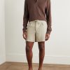 Straight-Leg Linen Drawstring Shorts - OU Straight-Leg Linen Drawstring Shorts - OU