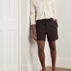 Straight-Leg Pleated Wool-Seersucker Shorts - OU Straight-Leg Pleated Wool-Seersucker Shorts - OU