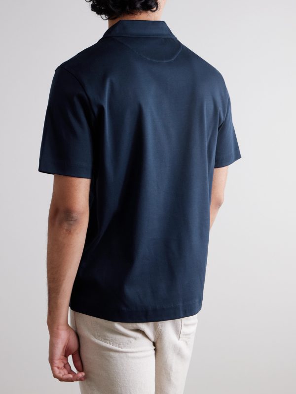 Mercerised Cotton Polo Shirt - BK