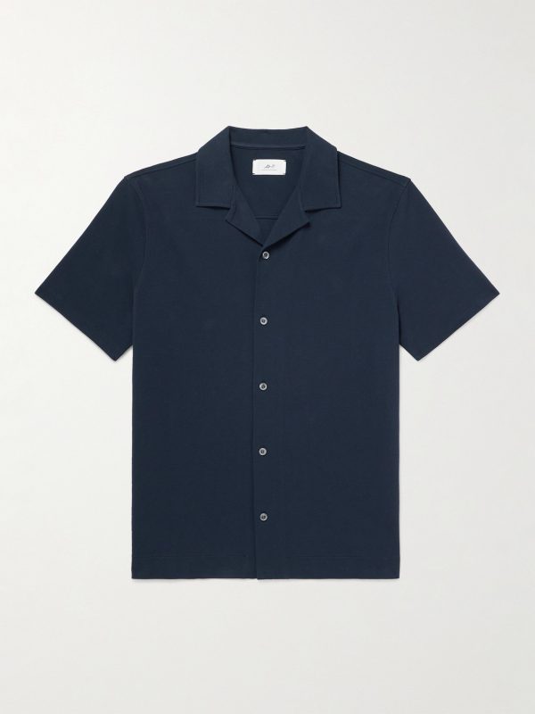 Camp-Collar Cotton-Piqué Shirt Camp-Collar Cotton-Piqué Shirt