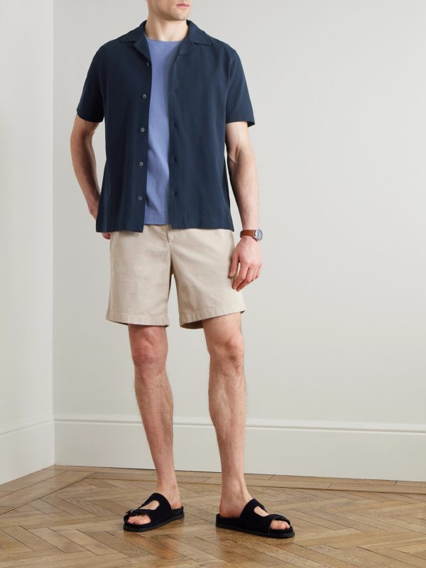 Camp-Collar Cotton-Piqué Shirt - OU Camp-Collar Cotton-Piqué Shirt - OU
