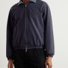 Reversible Wool-Seersucker and Poplin Bomber Jacket - FR Reversible Wool-Seersucker and Poplin Bomber Jacket - FR