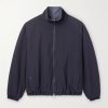Reversible Wool-Seersucker and Poplin Bomber Jacket Reversible Wool-Seersucker and Poplin Bomber Jacket