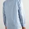 Sorrento Button-Down Collar Checked Cotton-Poplin Shirt - BK