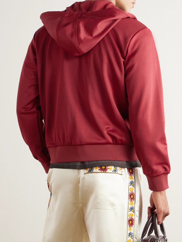 + Wales Bonner Logo-Embroidered Recycled-Jersey Zip-Up Hoodie - BK + Wales Bonner Logo-Embroidered Recycled-Jersey Zip-Up Hoodie - BK