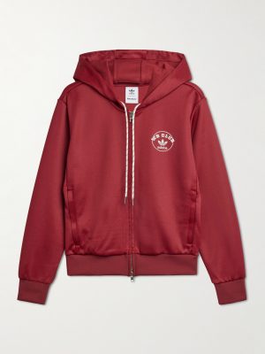 + Wales Bonner Logo-Embroidered Recycled-Jersey Zip-Up Hoodie